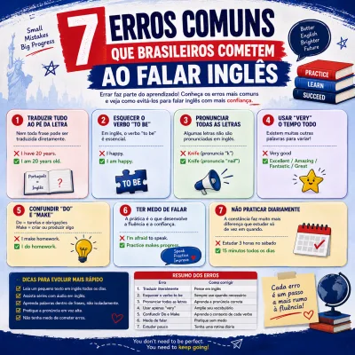 Imagem do post 7 Erros Comuns que Brasileiros Cometem ao Falar Inglês